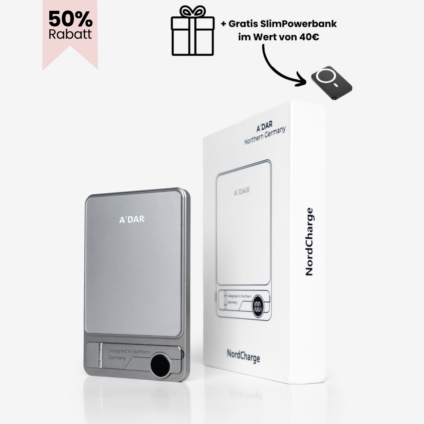 NordCharge - Magnetische PowerBank + SlimCharge - W