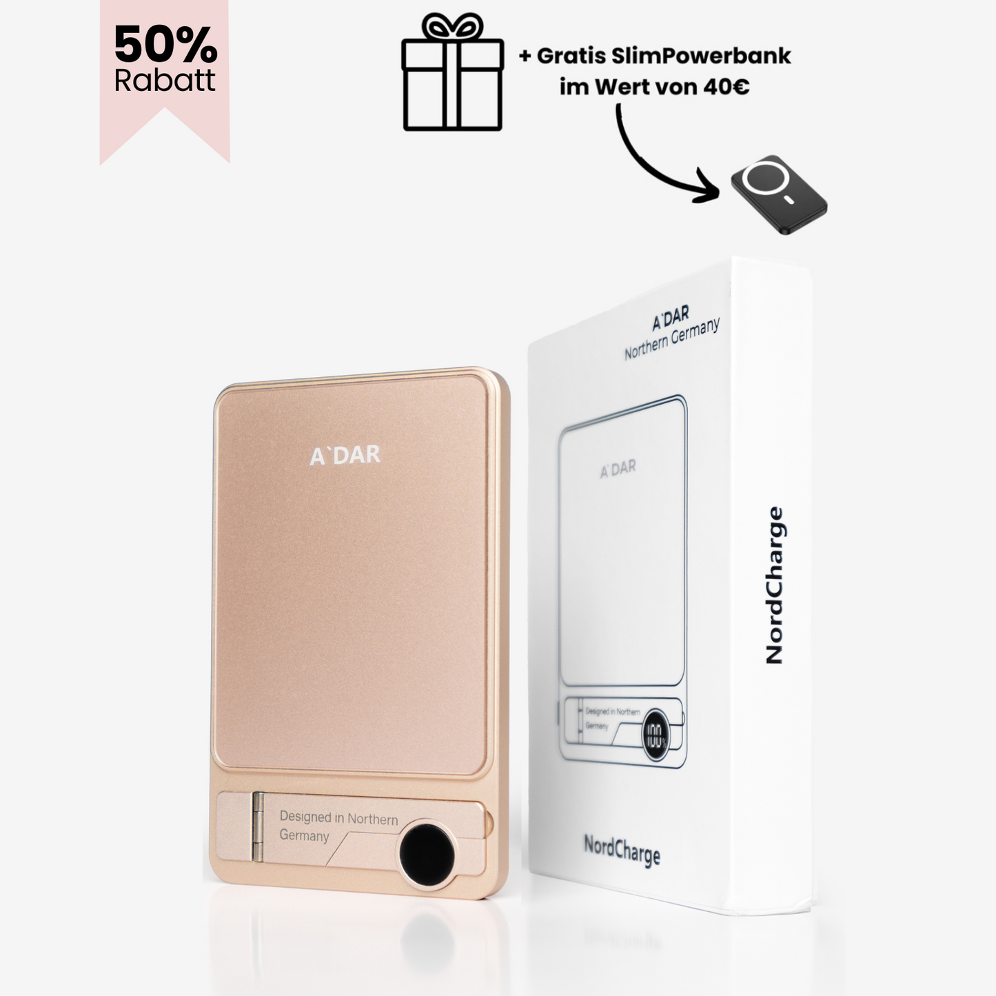 NordCharge - Magnetische PowerBank + SlimCharge - W
