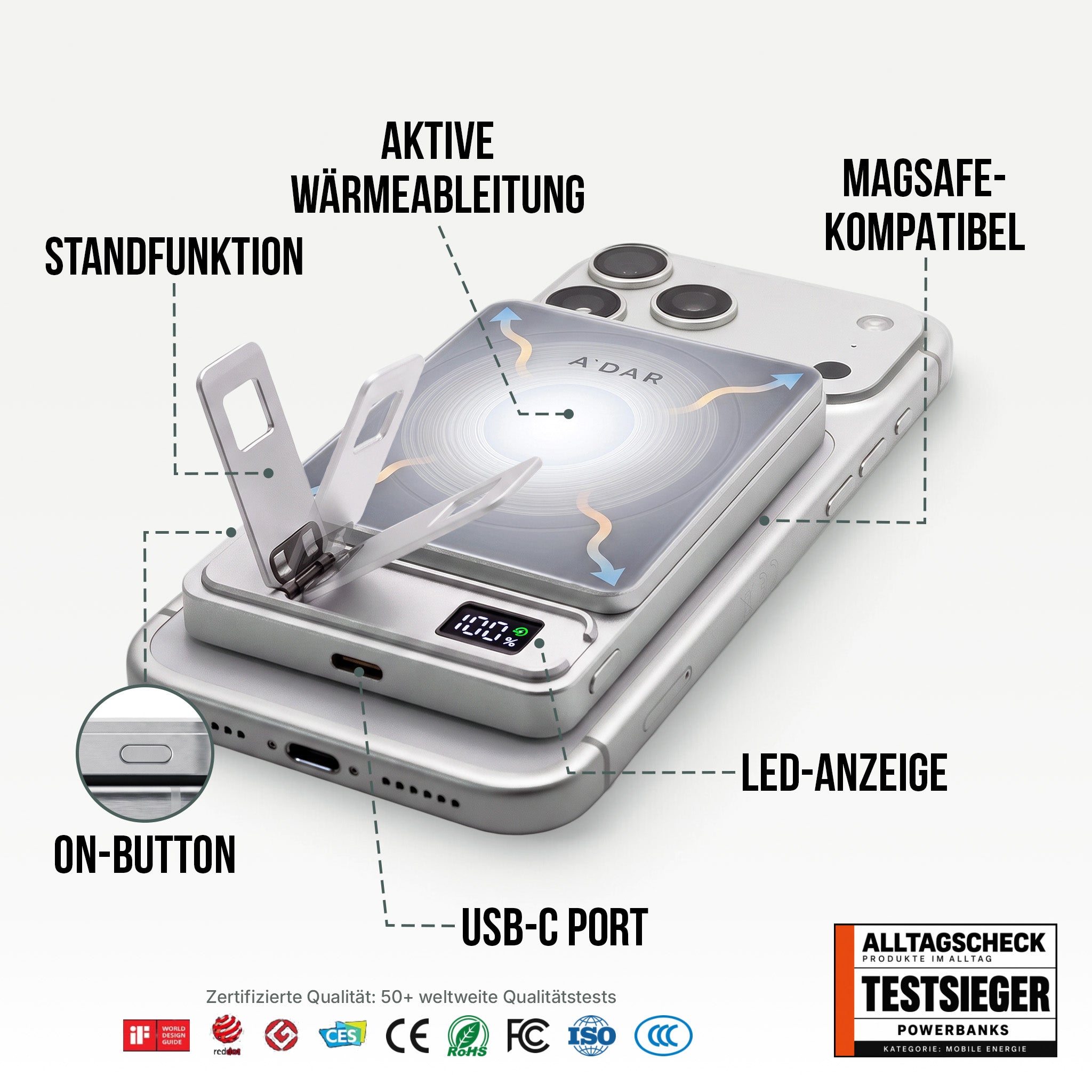 Magnetic Power Bank with Overheating Protection
