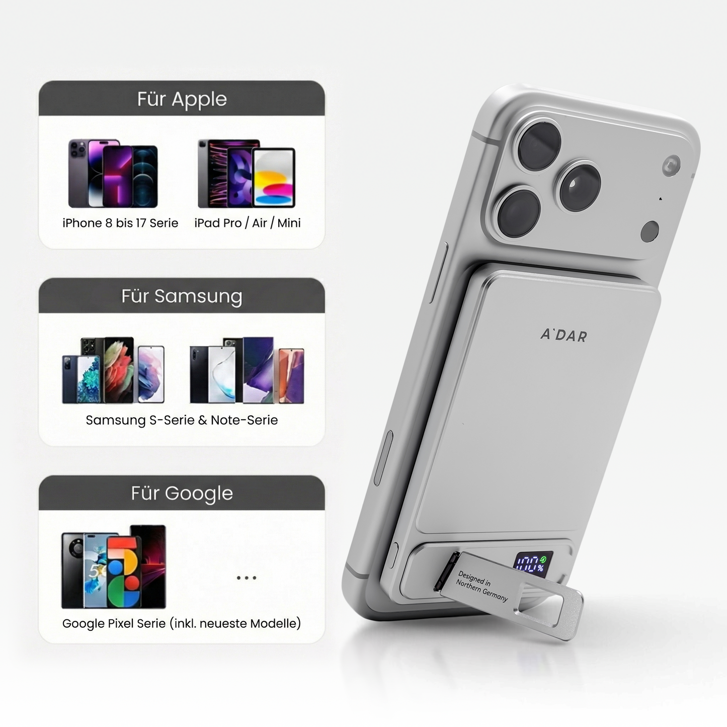 Magnetische PowerBank mit Überhitzungsschutz