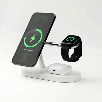 LuxCharge - 4-in-1 Kabellose Ladestation für Apple und Samsung (Android)